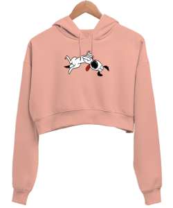 Sevimli Köpek - Sweet Dog V2 Yavru Ağzı Kadın Crop Hoodie Kapüşonlu Sweatshirt