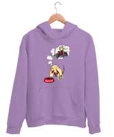 Sevimli Köpekler - Aklımdasın - Seni Düşünüp Bekliyorum Lila Unisex Kapşonlu Sweatshirt - Thumbnail