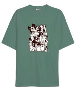 Sevimli Köpekler - Cute Dogs Çağla Yeşili Oversize Unisex Tişört