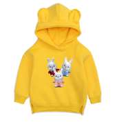 SEVİMLİLER Sarı Unisex Çocuk Ayı Hoodie Kapşonlu - Thumbnail