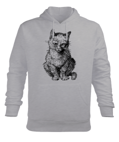 Sevimsiz Kedi Erkek Kapüşonlu Hoodie Sweatshirt