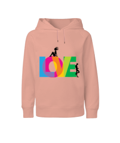 Seviyorum baskılı kız Çocuk Unisex Hoodie Kapüşonlu