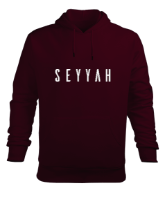 Seyyah Bordo TiNCiR Erkek Kapüşonlu Hoodie Sweatshirt