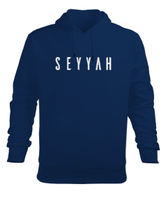 Seyyah Mavi TiNCiR Erkek Kapüşonlu Hoodie Sweatshirt