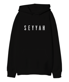 Seyyah Siyah TiNCiR Oversize Unisex Kapüşonlu Sweatshirt