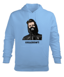 SHADOW Buz Mavisi Erkek Kapüşonlu Hoodie Sweatshirt