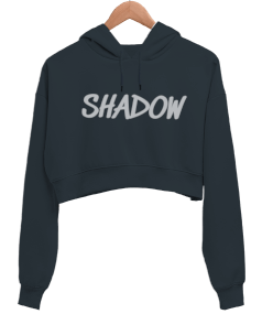 SHADOW Kadın Crop Hoodie Kapüşonlu Sweatshirt