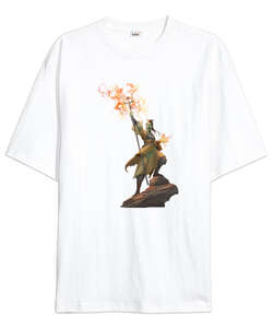 Shaman Fire Beyaz Oversize Unisex Tişört