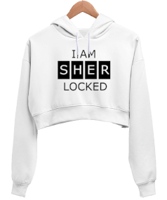 Sherlock Kadın Crop Hoodie Kapüşonlu Sweatshirt