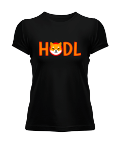 Shiba Inu HODL v3T Black W Kadın Tişört