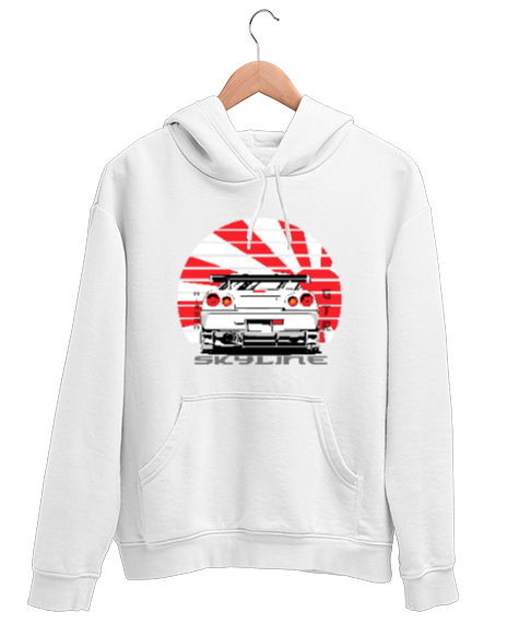 Tisho - SHKYLINE Beyaz Unisex Kapşonlu Sweatshirt