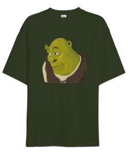 Shrek Komik Mizah Haki Yeşili Oversize Unisex Tişört