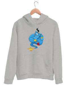 Sihirli Lamba Cini - Masal Gri Unisex Kapşonlu Sweatshirt