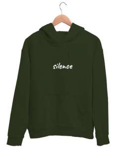 Silence Haki Yeşili Unisex Kapşonlu Sweatshirt