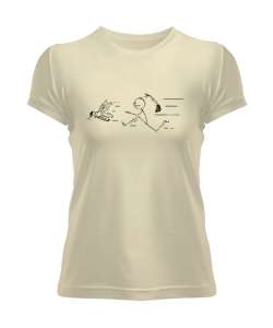 Sinek kovalayan - Komik Krem Kadın Tişört