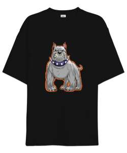 Sinirli bulldog Siyah Oversize Unisex Tişört