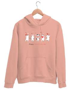 Şirin Kediler - Sevgililer Günü Yavru Ağzı Unisex Kapşonlu Sweatshirt