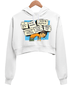 Sırtımızdaki yük Kadın Crop Hoodie Kapüşonlu Sweatshirt