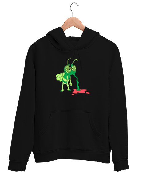 Tisho - Sivrisinek V1 Siyah Unisex Kapşonlu Sweatshirt