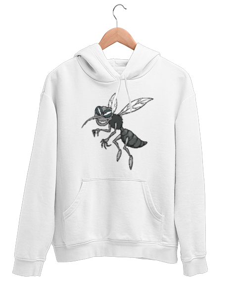 Tisho - Sivrisinek V2 Beyaz Unisex Kapşonlu Sweatshirt