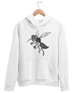 Sivrisinek V2 Beyaz Unisex Kapşonlu Sweatshirt