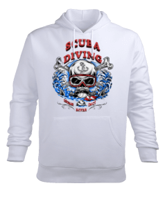 SİYAH İNCİ DIVER Erkek Kapüşonlu Hoodie Sweatshirt