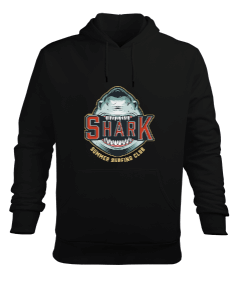 Siyah Shark Köpekbalığı Erkek Kapüşonlu Hoodie Sweatshirt