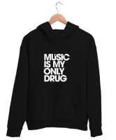 Siyah Tarz Siyah Unisex Kapşonlu Sweatshirt - Thumbnail