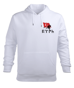 Siyah Türk yazılı Erkek Kapüşonlu Hoodie Sweatshirt