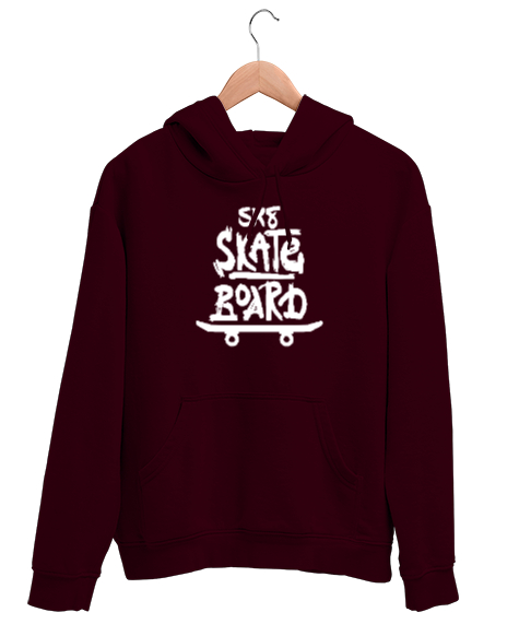 Tisho - Skateboard - Kaykay Bordo Unisex Kapşonlu Sweatshirt