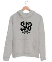 Skateboard - Kaykay Gri Unisex Kapşonlu Sweatshirt - Thumbnail