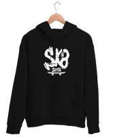 Skateboard - Kaykay Siyah Unisex Kapşonlu Sweatshirt - Thumbnail