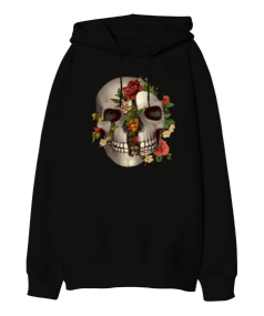 Skull-1102 Oversize Unisex Kapüşonlu Sweatshirt