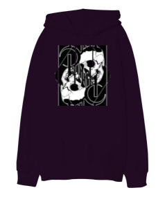 Skull Art Oversize Unisex Kapüşonlu Sweatshirt