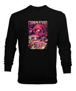 Skull Food Siyah Erkek Sweatshirt