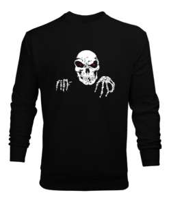 Skull - Kafatası Blu V2 Siyah Erkek Sweatshirt