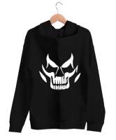 Skull - Kafatası Blu V3 Sırt Taraflı Siyah Unisex Kapşonlu Sweatshirt - Thumbnail