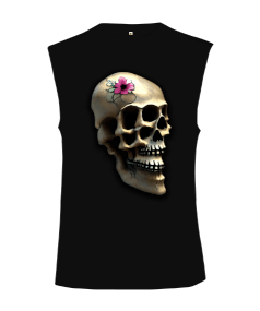 Skull Kesik Kol Unisex Tişört