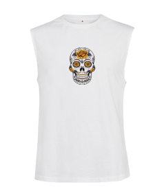 Skull Kesik Kol Unisex Tişört