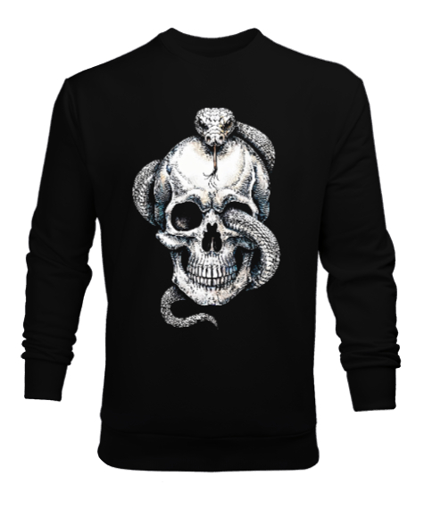 Tisho - Skull Siyah Erkek Sweatshirt