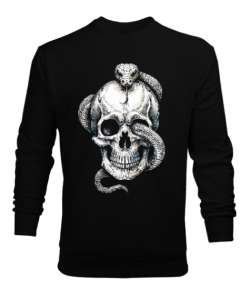 Skull Siyah Erkek Sweatshirt