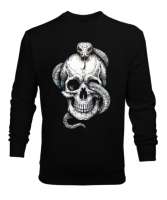 Skull Siyah Erkek Sweatshirt - Thumbnail