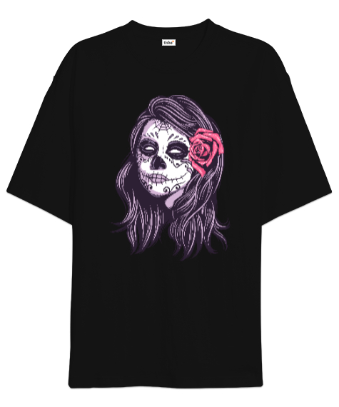 Skull Siyah Oversize Unisex Tişört