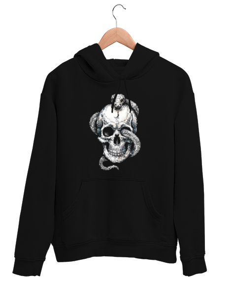 Tisho - Skull Siyah Unisex Kapşonlu Sweatshirt