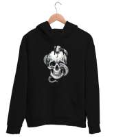 Skull Siyah Unisex Kapşonlu Sweatshirt - Thumbnail