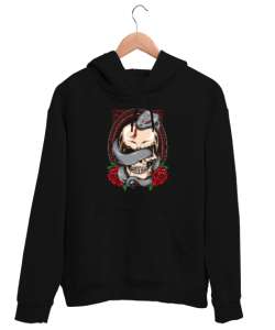 Skull Snake - Kafatası Siyah Unisex Kapşonlu Sweatshirt