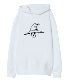 Skull1 Oversize Unisex Kapüşonlu Sweatshirt