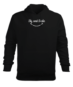 sky and smile Erkek Kapüşonlu Hoodie Sweatshirt