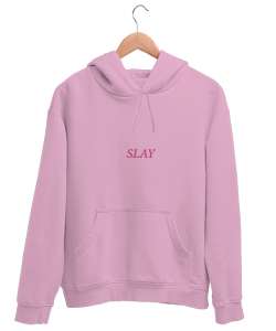 SLAY Pembe Unisex Kapşonlu Sweatshirt