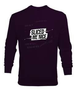 Sliced Me Nice Koyu Mor Erkek Sweatshirt